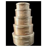 5 PC SET WOODEN NESTING SHAKER BOXES