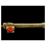 ANTIQUE BRASS PEN CASE AND INKWELL