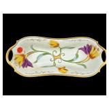 HAND PAINTED PORCELAIN ARTIST SIGNED SERVING BOWL