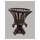 MAHOGANY DOLPHIN BASE OPEN PLANTER