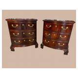 2 THOMASVILLE FLAMED MAHOGANY OVERSIZED CHESTS
