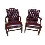 2 COUNCIL LEATHER ARM CHAIRS
