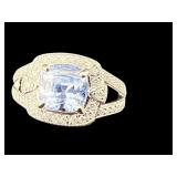 PLATINUM QUALITY NATURAL BLUE SAPPHIRE & DIAMOND