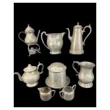 LOT OF EARLY PEWTER TEAPOTS