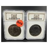 LOT OF 2 1977 MS 65 IKE DOLLARS