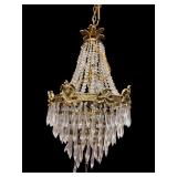 FRENCH WATERFALL BRASS CHANDELIER
