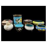 8 PC LOT OF MINIATURE CLOISONNE PIECES