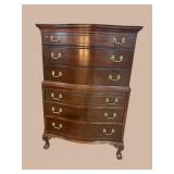 MAHOGANY CHIPPENDALE CHEST ON CHEST