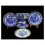 6 PC MISC LOT OF BLUE AND WHITE JAPANESE PORCELAIN