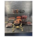 LARGE LOT OF WOODEN PLANTER STANDS