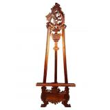 SOLID MAHOGANY CARVED EASEL