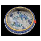 WHITE CLOISONNE LOWBOWL