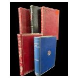 LOT OF 5 SMALL LEATHER BOUND BOOKS OF POEMS