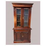 SOLID MAHOGANY 2 PC CARVED CABINET