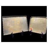 2 PC BRASS ANTIQUE TRAY LOT