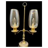 BRASS 2 LIGHT HURRICANE LAMP