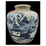 ANTIQUE STONEWARE CHINESE EXPORT GINGER JAR