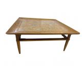 MCM MARBLE TOP COCKTAIL TABLE