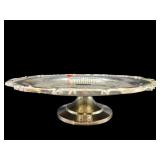 ORNATE FOOTED SILVERPLATE CAKE STAND