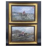 2 ENGLISH HUNT SCENE PRINTS