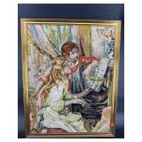 LARGE NEEDLEWORK PICTURE IN FRAME