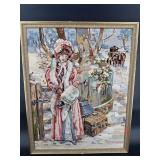 LARGE NEEDLEWORK PICTURE IN FRAME