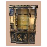 DREXEL EBONIZED CHINOISERIE CHINA CLOSET