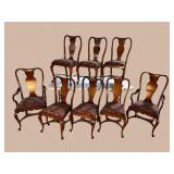 8 WALNUT CUSTOM QUEEN ANNE DINING ROOM CHAIRS