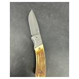 7 INCH BONE HANDLE FOLDING POCKET KNIFE