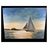 SAILBOAT OIL ON CANVAS
