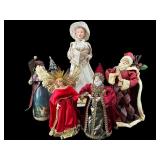 LOT OF 5 TALL CHRISTMAS TREE TOPPERS