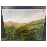 MOUNTAIN OVERLOOK OIL ON CANVAS