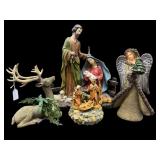 NICE 4 PIECE LOT NATIVITY FIGURES PLASTURE