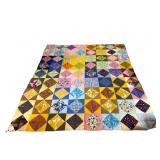 79x90 IN HANDMADE REVERSIBLE WINTER QUILT