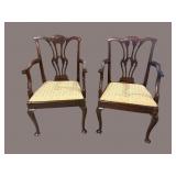 2 RARE MATCHING QUEEN ANNE ANTIQUE YOUTH CHAIRS