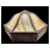ANTIQUE SLAG GLASS LAMP SHADE AS IS