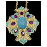 ALANA STEWART MALTESE CROSS STATEMENT NECKLACE