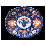 ANTIQUE IMARI PORCELAIN FLORAL SCALLOPED SERVING
