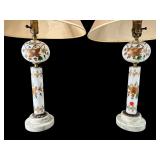 2 BRISTOL GLASS PAINT DECORATED LAMPS