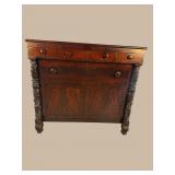 19TH CENT. FLAMED MAHOGANY ACANTHUS CARVED
