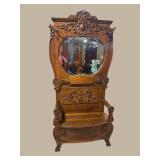 HEAVY CARVED OAK HALL TREE