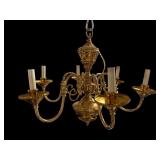 BRASS 5 LIGHT CHANDELIER