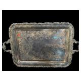 WILCOX LARGE RETICULATED ORNATE SILVERPLATE TRAY