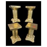 4 PC LOT OF SOLID BRASS DECORATIVE COLUMNS