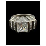 HEAVY DESIGNER AUI STERLING CZ FASHION RING