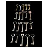 LOT OF 20 FURNITURE SKELETON KEYS