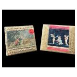 2 PC LOT FIGURAL FLORENTINE TRINKET BOXES