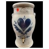 LARGE ROWE POTTERY BLUE MARK WATER DISPENSER WITH