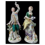 PR OF STAFFORDSHIRE STYLE MAN AND WOMAN PORCELAIN