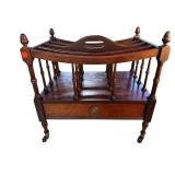 SOLID MAHOGANY 1 DRAWER CANTERBURY